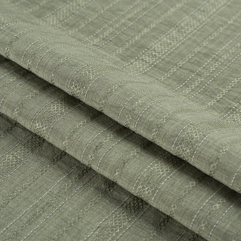 HY557-Rayon 136GSM 99% P 1% Rayon Diamond Tkanina Lyocell w paski o zmiennej grubości